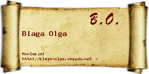 Blaga Olga névjegykártya