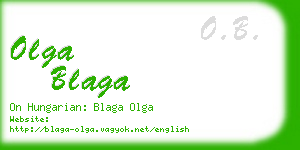olga blaga business card